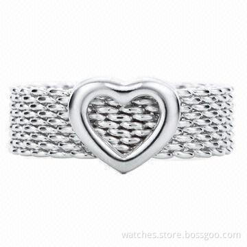 Sterling Silver Jewelry, OEM/ODM, Cupronickel Silver-plated, Fashionable Ring